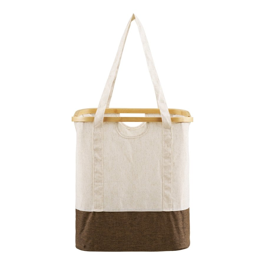 Noto Vasketøjspose i Off White/Brun Bambus & Polyester fra House Nordic | L40xB30xH45 cm - Billede 5