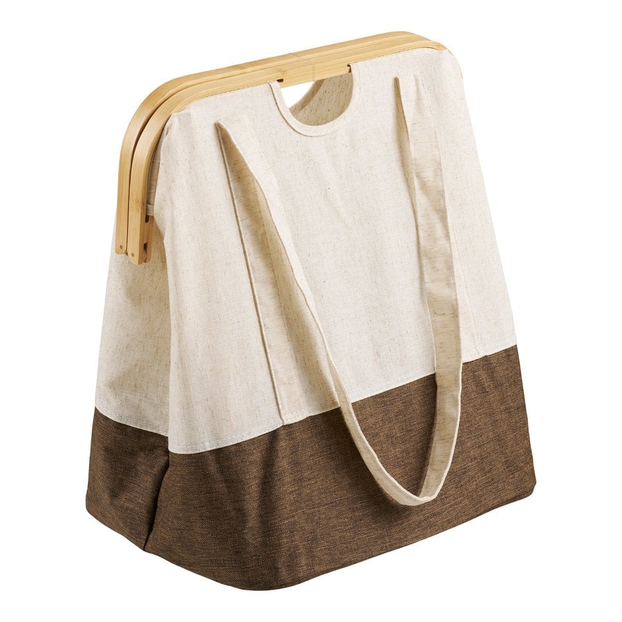 Noto Vasketøjspose i Off White/Brun Bambus & Polyester fra House Nordic | L40xB30xH45 cm - Billede 6