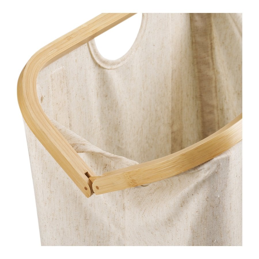 Noto Vasketøjspose i Off White/Brun Bambus & Polyester fra House Nordic | L40xB30xH45 cm - Billede 8