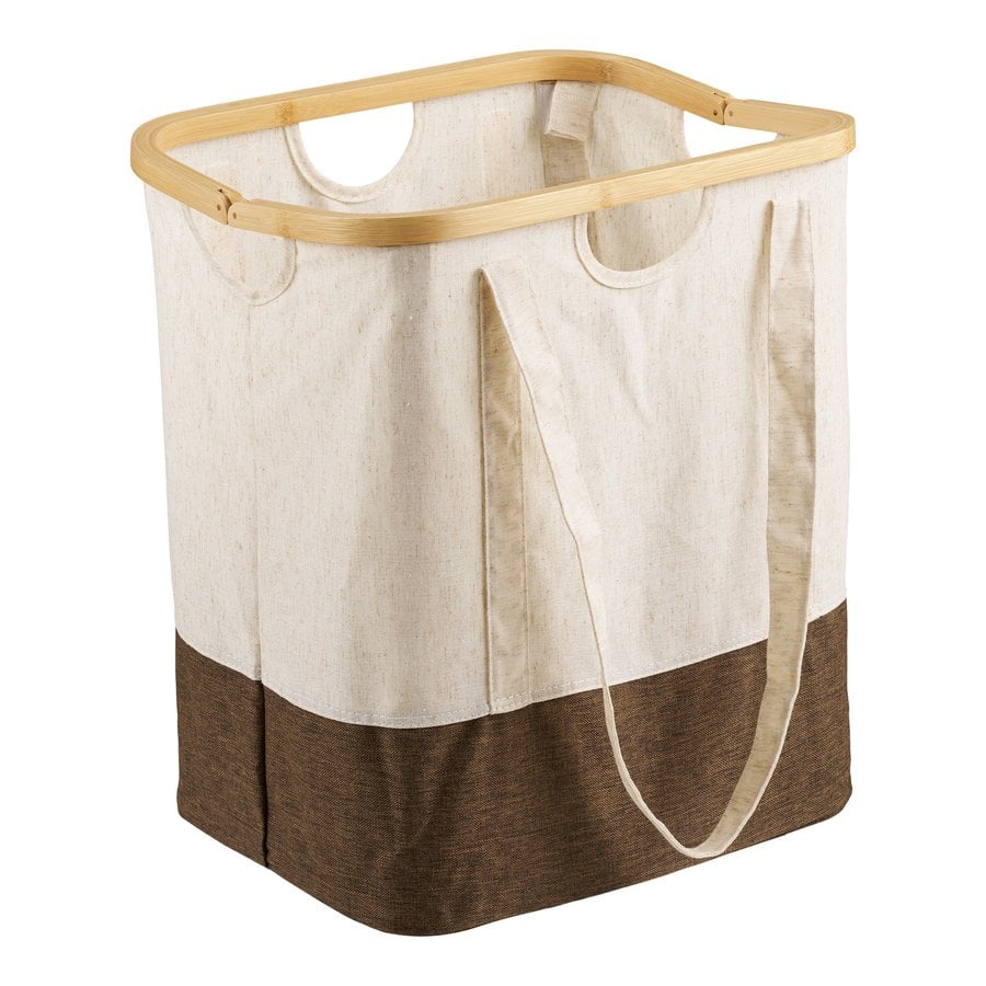 Noto Vasketøjspose i Off White/Brun Bambus & Polyester fra House Nordic | L40xB30xH45 cm - Billede 4