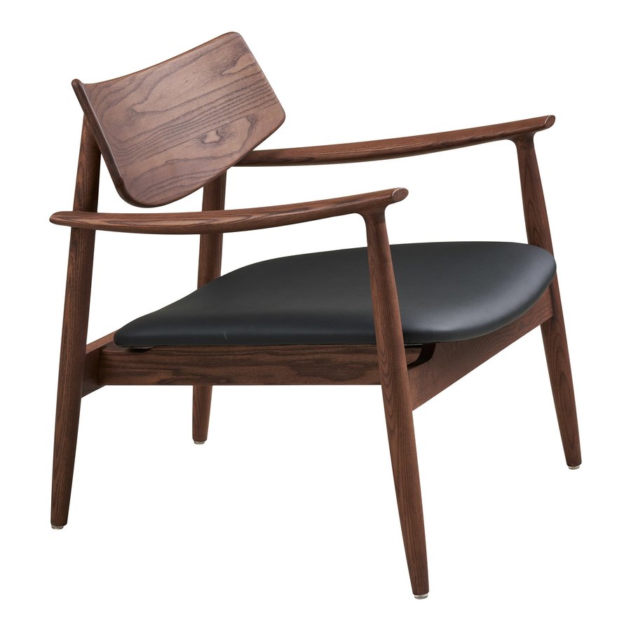olvera-loungestol-i-mrkebrun-asketr-sort-pu-fra-house-nordic-l69xb69xh-3 Olvera Loungestol i Mørkebrun Asketræ & Sort PU fra House Nordic | L69xB69xH72 cm - Billede 6