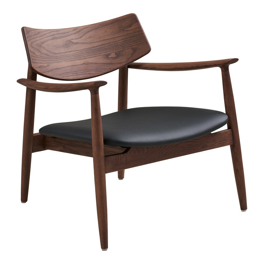 olvera-loungestol-i-mrkebrun-asketr-sort-pu-fra-house-nordic-l69xb69xh Olvera Loungestol i Mørkebrun Asketræ & Sort PU fra House Nordic | L69xB69xH72 cm - Billede 4