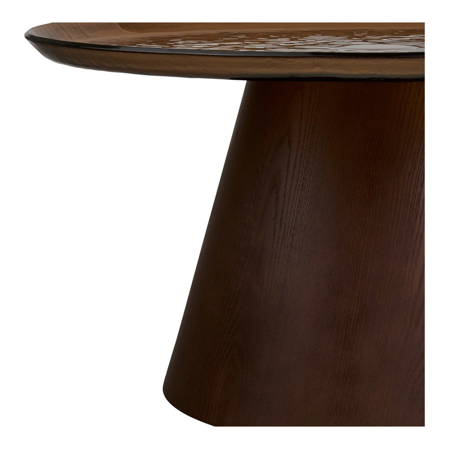 Orvieto Sofabord i Mørkebrun Asketræ & Glas fra House Nordic | Ø80xH42 cm - Billede 7