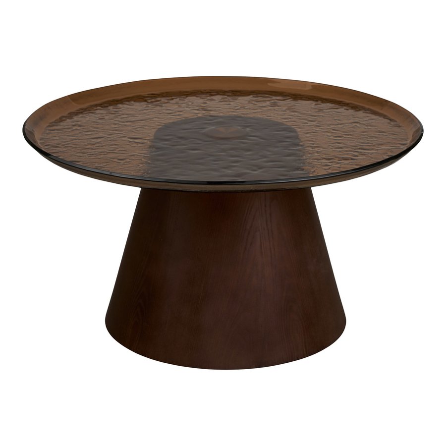Orvieto Sofabord i Mørkebrun Asketræ & Glas fra House Nordic | Ø80xH42 cm - Billede 4