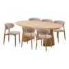 osaka-spisebordsst-med-levanto-spisebordsstole-i-natur-egetr-sand-poly Osaka Spisebordssæt med Levanto Spisebordsstole i Natur Egetræ & Sand Polyester fra House Nordic | 6 Stole & 1 Bord - Billede 4