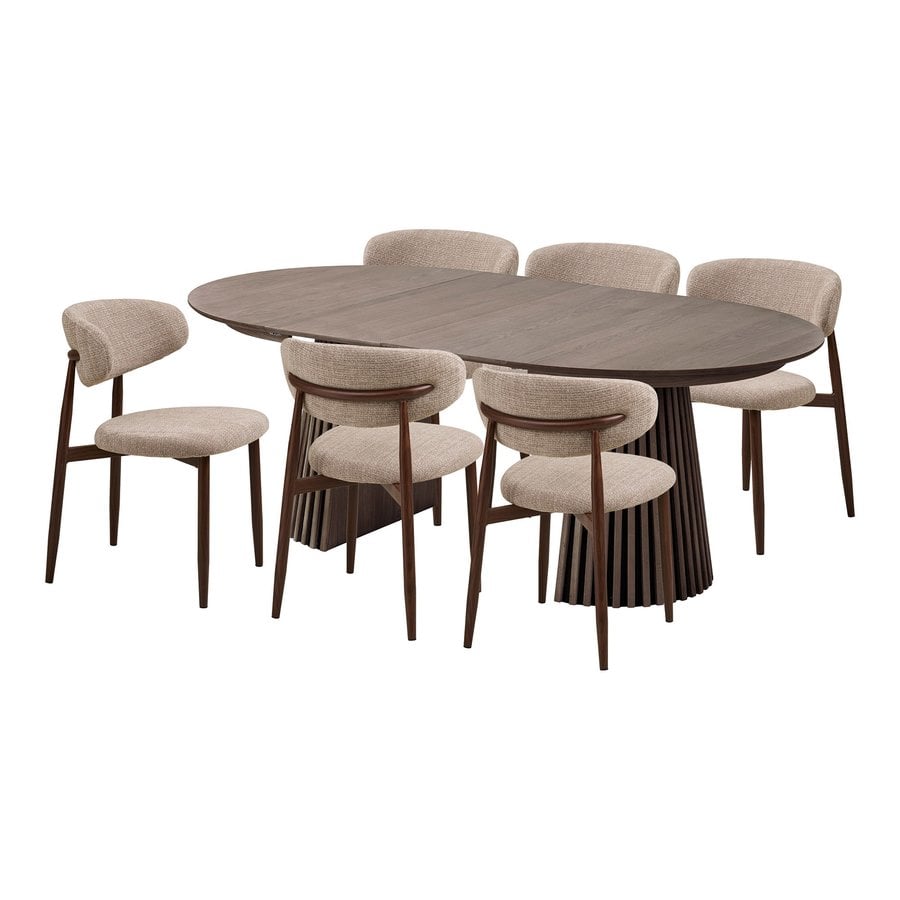 Osaka Spisebordssæt med Levanto Spisebordsstole i Smoked Egetræ & Sand Polyester fra House Nordic | 6 Stole & 1 Bord - Billede 4
