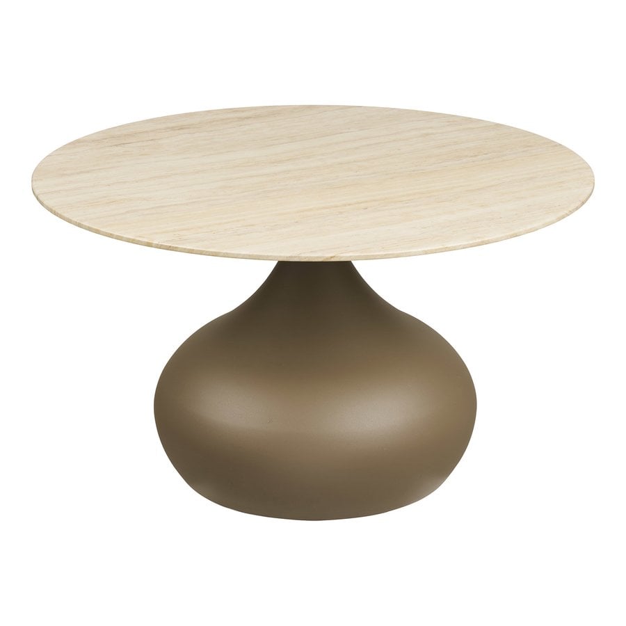 Pienza Sofabord i Khaki Metal & Hærdet Glas fra House Nordic | Ø70xH42 cm - Billede 4