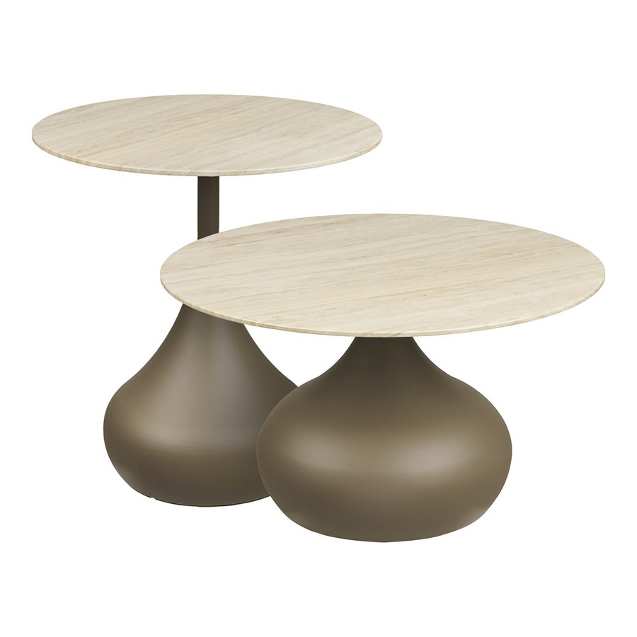 pienza-sofabordsst-i-khaki-metal-hrdet-glas-fra-house-nordic-2-borde Pienza Sofabordssæt i Khaki Metal & Hærdet Glas fra House Nordic | 2 Borde - Billede 4