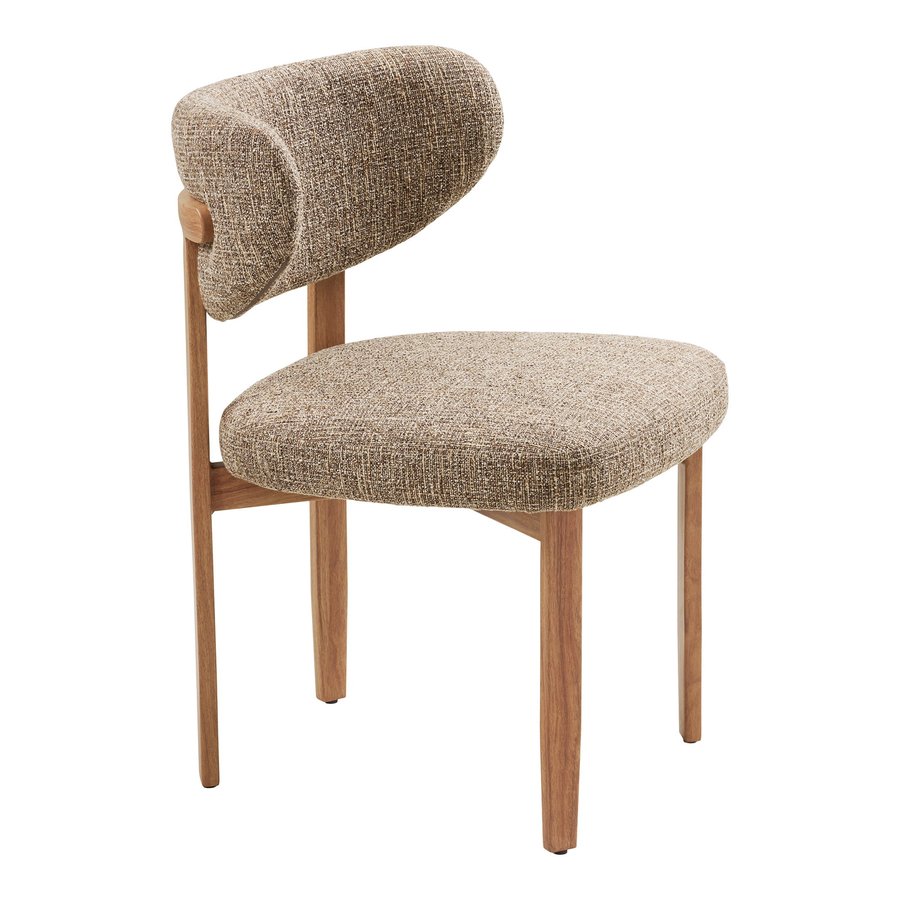 recco-spisebordsstol-i-mrkebrun-polyester-ben-i-natur-metal-fra-house-3 Recco Spisebordsstol i Mørkebrun Polyester & Ben i Natur Metal fra House Nordic | B53xL57xH79 cm - Billede 6