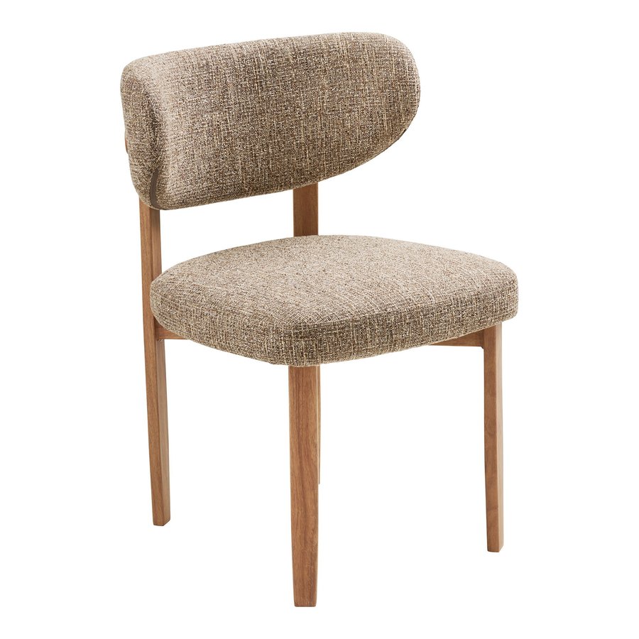 recco-spisebordsstol-i-mrkebrun-polyester-ben-i-natur-metal-fra-house Recco Spisebordsstol i Mørkebrun Polyester & Ben i Natur Metal fra House Nordic | B53xL57xH79 cm - Billede 4