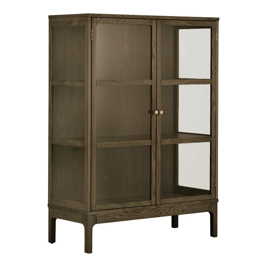 Zamora Vitrineskab i Mørkebrun Egetræ & Hærdet Glas fra House Nordic | B40xD90xH126 cm - Billede 5