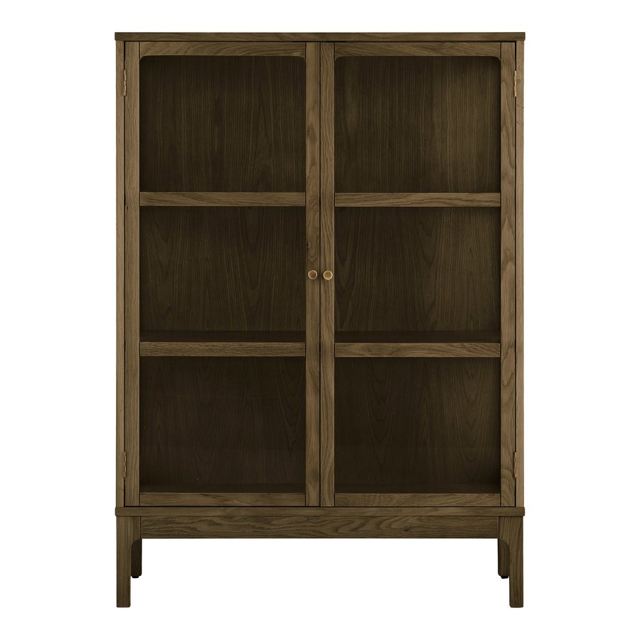 Zamora Vitrineskab i Mørkebrun Egetræ & Hærdet Glas fra House Nordic | B40xD90xH126 cm - Billede 4