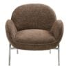 Zomba Loungestol i Brun Polyester & Ben i Krom Metal fra House Nordic | B79xL79,5xH77 cm - Billede 5