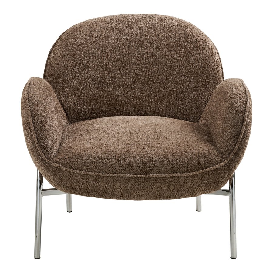 Zomba Loungestol i Brun Polyester & Ben i Krom Metal fra House Nordic | B79xL79,5xH77 cm - Billede 5