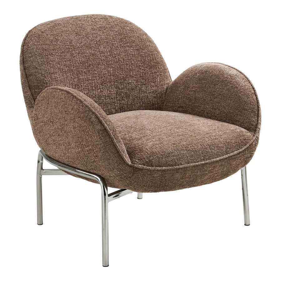 Zomba Loungestol i Brun Polyester & Ben i Krom Metal fra House Nordic | B79xL79,5xH77 cm - Billede 4