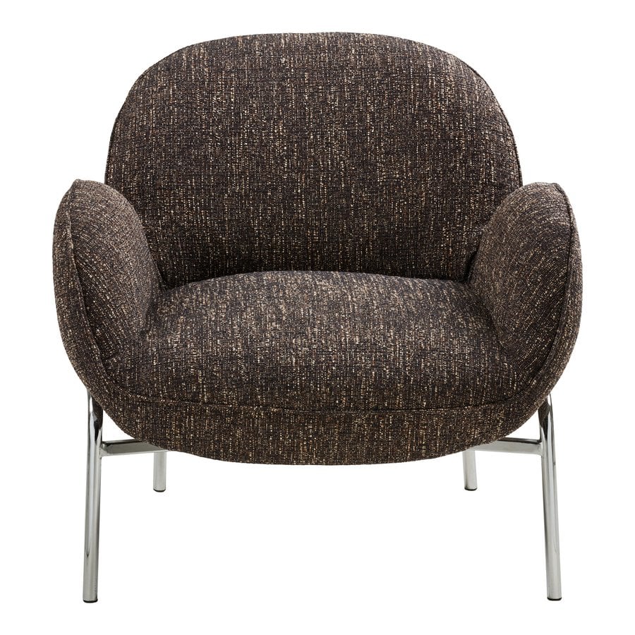 zomba-loungestol-i-brun-polyester-ben-i-krom-metal-fra-house-nordic-b7-2 Zomba Loungestol i Brun Polyester & Ben i Krom Metal fra House Nordic | B79xL79,5xH77 cm - Billede 5