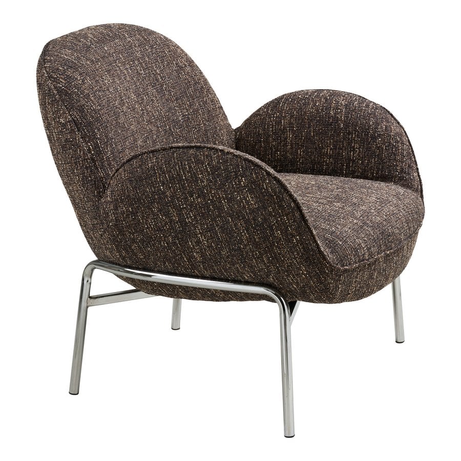 zomba-loungestol-i-brun-polyester-ben-i-krom-metal-fra-house-nordic-b7-3 Zomba Loungestol i Brun Polyester & Ben i Krom Metal fra House Nordic | B79xL79,5xH77 cm - Billede 6