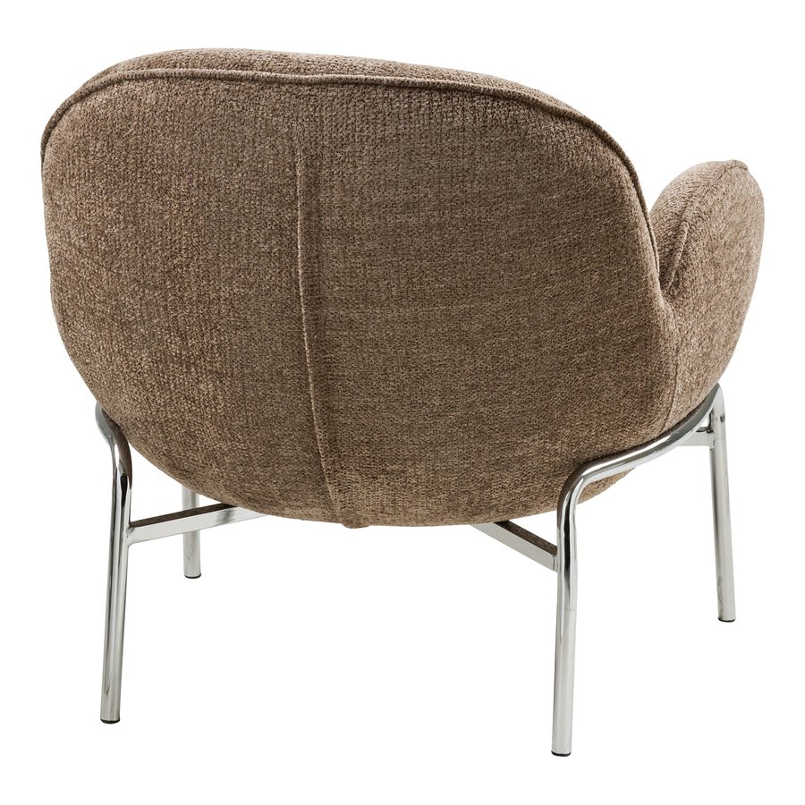 Zomba Loungestol i Brun Polyester & Ben i Krom Metal fra House Nordic | B79xL79,5xH77 cm - Billede 7