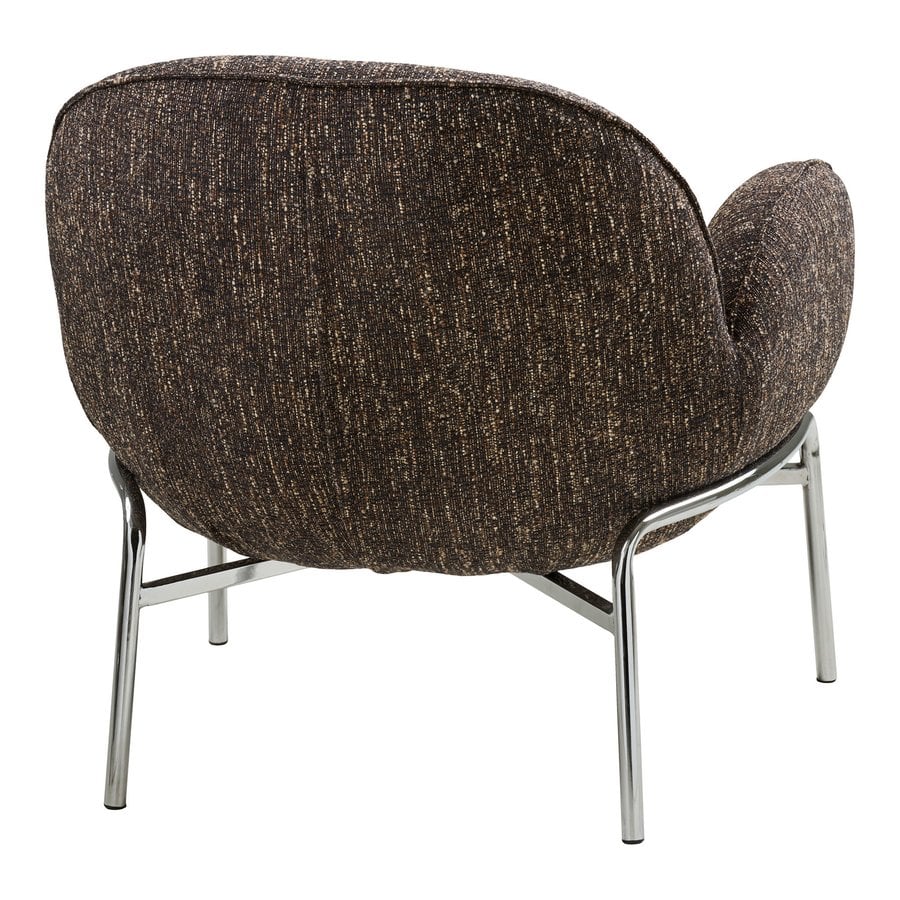 zomba-loungestol-i-brun-polyester-ben-i-krom-metal-fra-house-nordic-b7-4 Zomba Loungestol i Brun Polyester & Ben i Krom Metal fra House Nordic | B79xL79,5xH77 cm - Billede 7