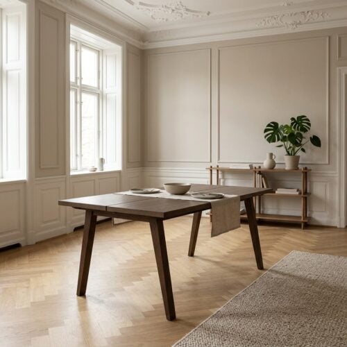 A-Line Rektangulær Spisebord i Røg Egetræ med Forberedelse til Tillægsplader & Plankedele fra Actona | BDH 200x95x74,6 cm - Billede 1