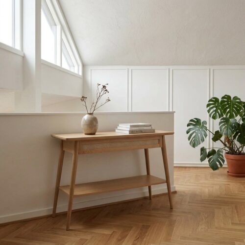 Barrali Konsolbord i Egetræ og Rattan fra Unique Furniture | B110xH75xD40cm - Billede 1