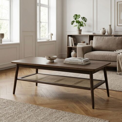 Barrali Sofabord i Røget Egetræ og Rattan fra Unique Furniture | L120xB60xH45cm - Billede 1