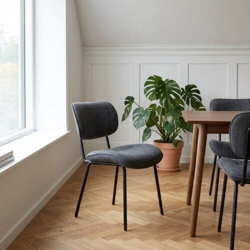 Buffalo Spisebordsstol i Stof med Sort Stål Stel fra Unique Furniture | B49,5xH82,5xD65cm - Billede 1