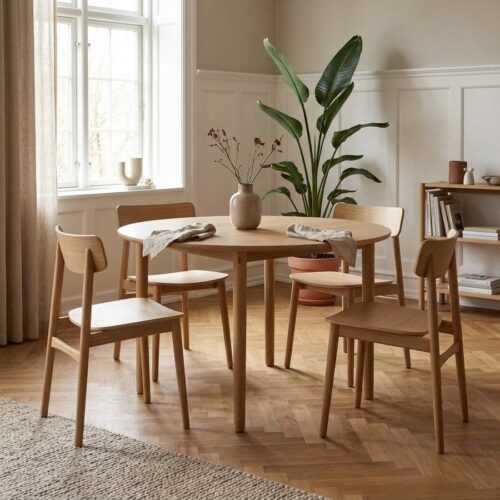 Carno Spisebord i Egetræ og Finér fra Unique Furniture | Ø120xH74cm - Billede 1