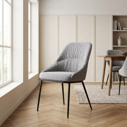 Meridian Spisebordsstol i Polyester med Sort Stål Stel fra Unique Furniture | B51,5xH84,5xD59cm - Billede 1