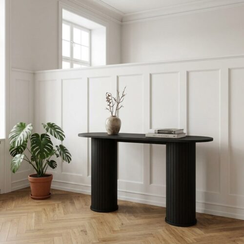 Nola Konsolbord i Sort Egetræ fra Unique Furniture | B130xH75xD40cm - Billede 1