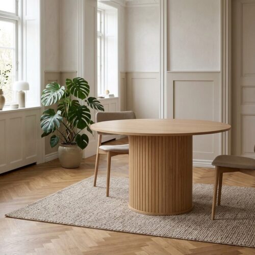 Nola Spisebord i Egetræ Finér fra Unique Furniture | Ø120xH75cm - Billede 1