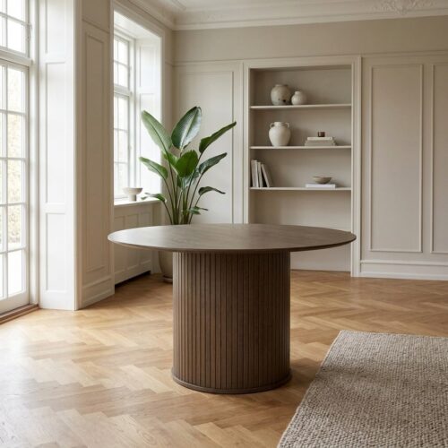 Nola Spisebord i Røget Egetræ fra Unique Furniture | Ø120-167xH75xD120cm - Billede 1