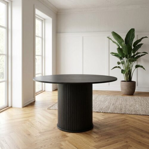 Nola Spisebord i Sort Egetræ fra Unique Furniture | Ø120xH75cm - Billede 1