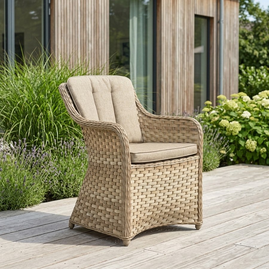 Nusa Udendørs Stol i Polyrattan fra Lexpo Living | Beige | 70x64x88 cm - Billede 1