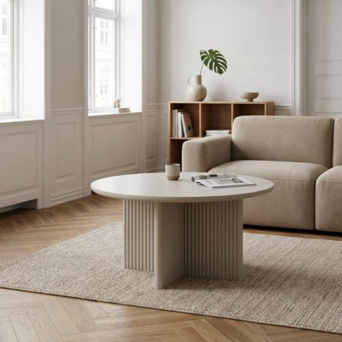 Palma Sofabord i Greige MDF fra Unique Furniture | Ø80xH45cm - Billede 1
