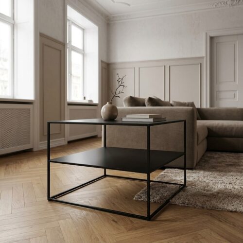 Pebble Gladbach Sofabord i Sort Metal fra Unique Furniture | L65xB65xH50cm - Billede 1