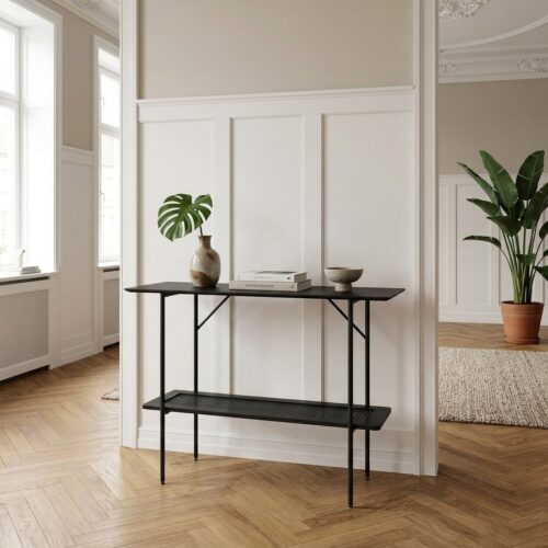 Pensacola Konsolbord i Sort MDF og Polyrattan fra Unique Furniture | B100xH75xD37cm - Billede 1
