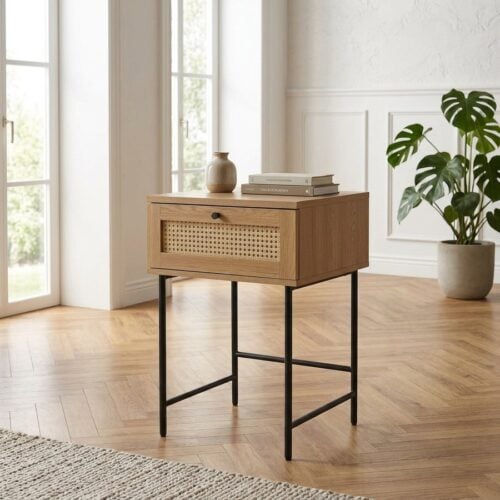 Pensacola Sidebord i Egetræ og Polyrattan fra Unique Furniture | B45xD45xH70cm - Billede 1