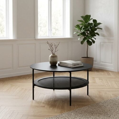 Pensacola Sofabord i MDF og Polyrattan fra Unique Furniture | Ø80xH40cm - Billede 1
