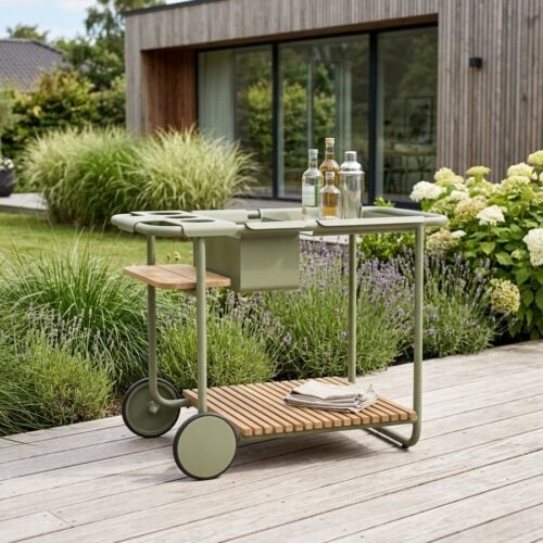 Santorini Udendørs Barbord i Aluminium & Teaktræ fra Lexpo Living | Oliven, Sand - Billede 1