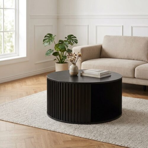 Siena Sofabord i Egetræ og MDF fra Unique Furniture | Ø85xH45cm - Billede 1