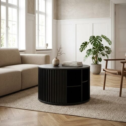 Siena Sofabord i Sort Egetræ fra Unique Furniture | Ø60xH60cm - Billede 1