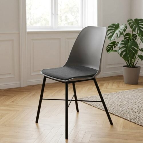 Whistler Spisebordsstol i Grå Stof med Sort Metal Stel fra Unique Furniture | B47xH83xD54cm - Billede 1