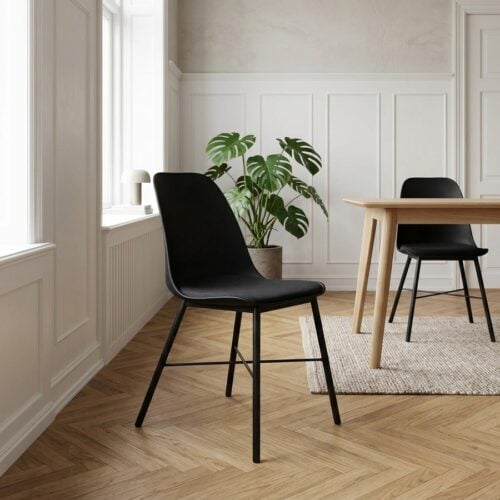 Whistler Spisebordsstol i Sort Stof med Sort Metal Stel fra Unique Furniture | B47xD54xH83cm - Billede 1