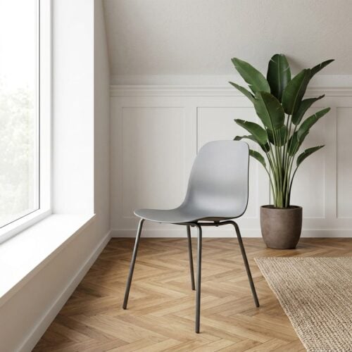Whitby Spisebordsstol i Grå Stål fra Unique Furniture | B50xH84xD50cm - Billede 1