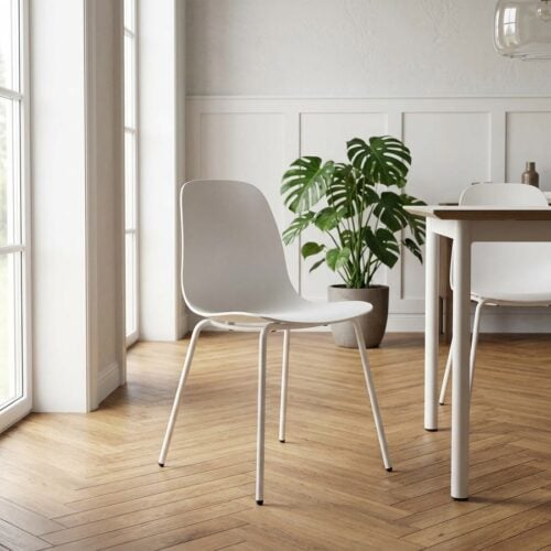Whitby Spisebordsstol i Hvid Stål fra Unique Furniture | B50xH84xD50cm - Billede 1