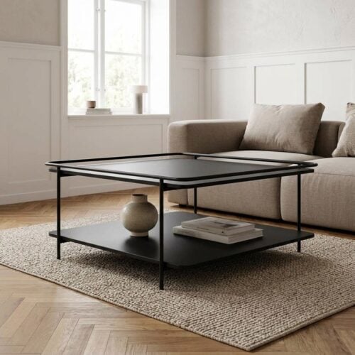 Yuba Sofabord i Sort Metal fra Unique Furniture | B75xD75xH34,3cm - Billede 1
