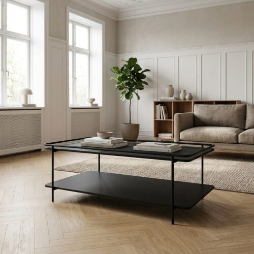 Yuba Sofabord i Sort Metal fra Unique Furniture | L110xB55xH34,3cm - Billede 1