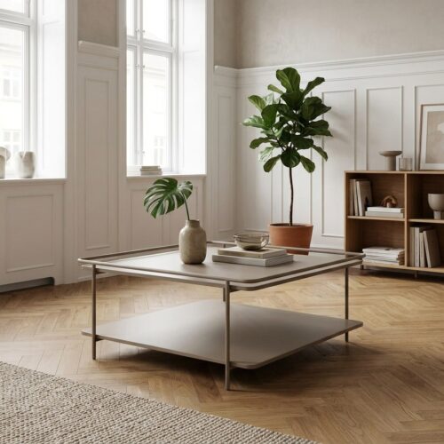 Yuba Sofabord i Varmt Gråt Metal fra Unique Furniture | 75x75x34,3cm - Billede 1