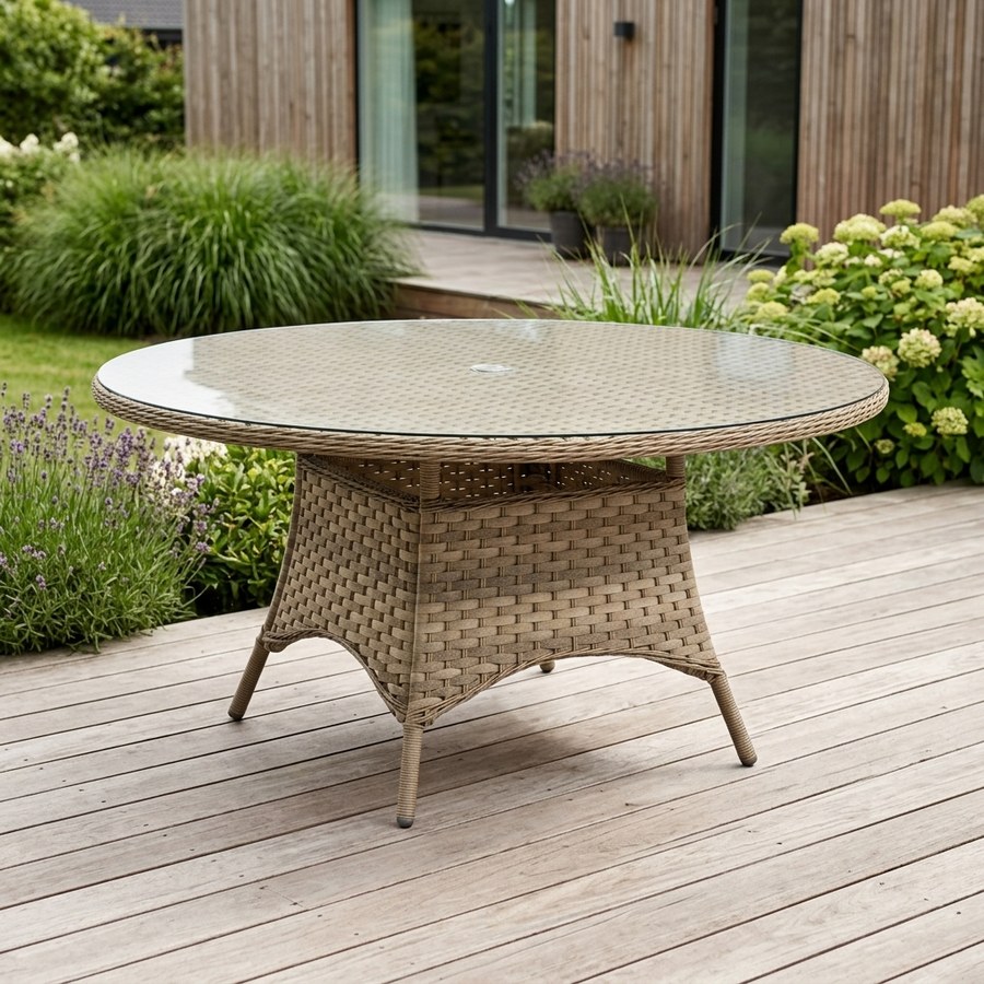ai-miljoe-3-cocos-rundt-udend-rs-spisebord-i-flettet-rattan-med-glasplade-fra-lexpo-living-150x75-cm-kun-bordet-252793-2 Cocos Rundt Udendørs Spisebord i Flettet Rattan med Glasplade fra Lexpo Living | Ø150x75 cm (Kun bordet) - Billede 3